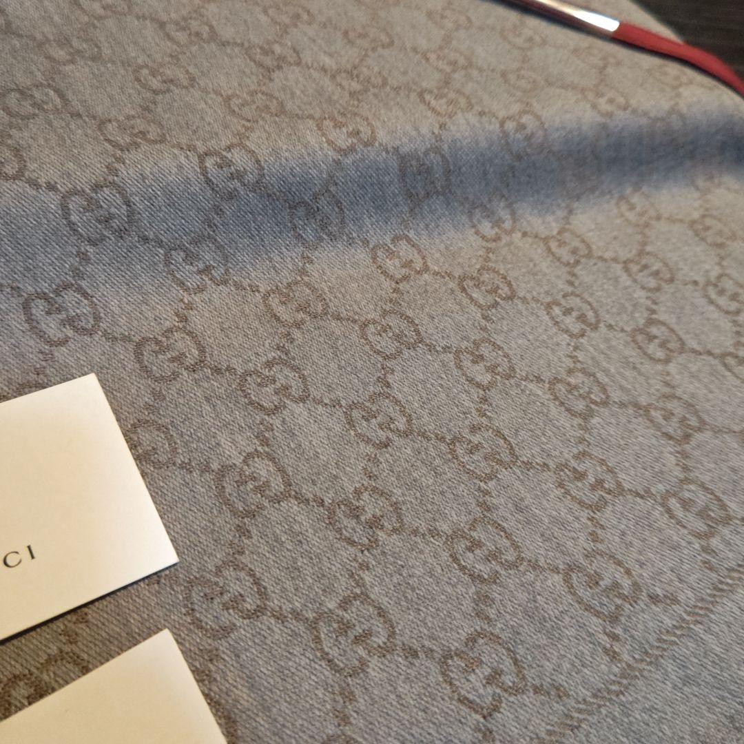 ❤極美品箱付き　最高級ウール GUCCI マフラー ストール❤ライトブラウン❤