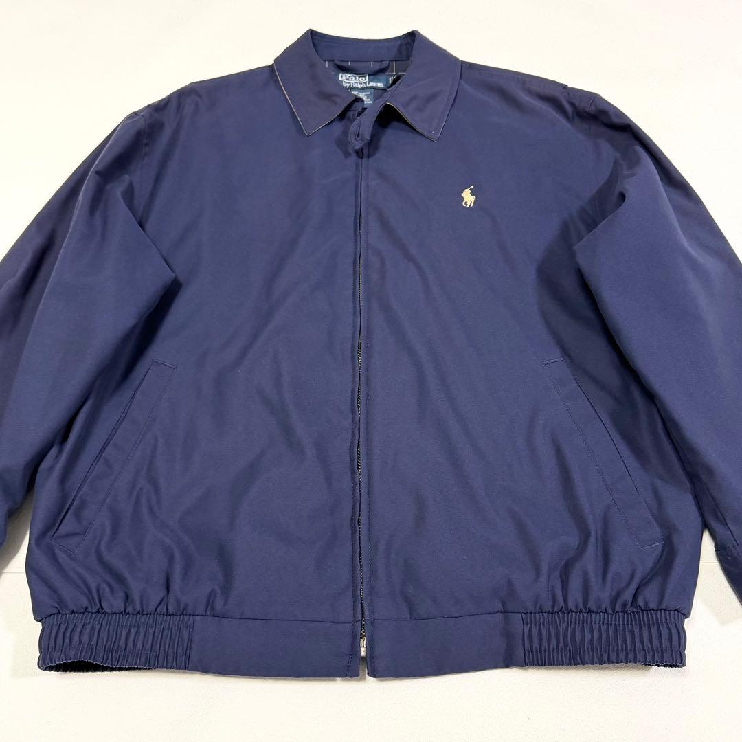 ポロラルフローレン スイングトップ ポニー チェック 90s ネイビー M