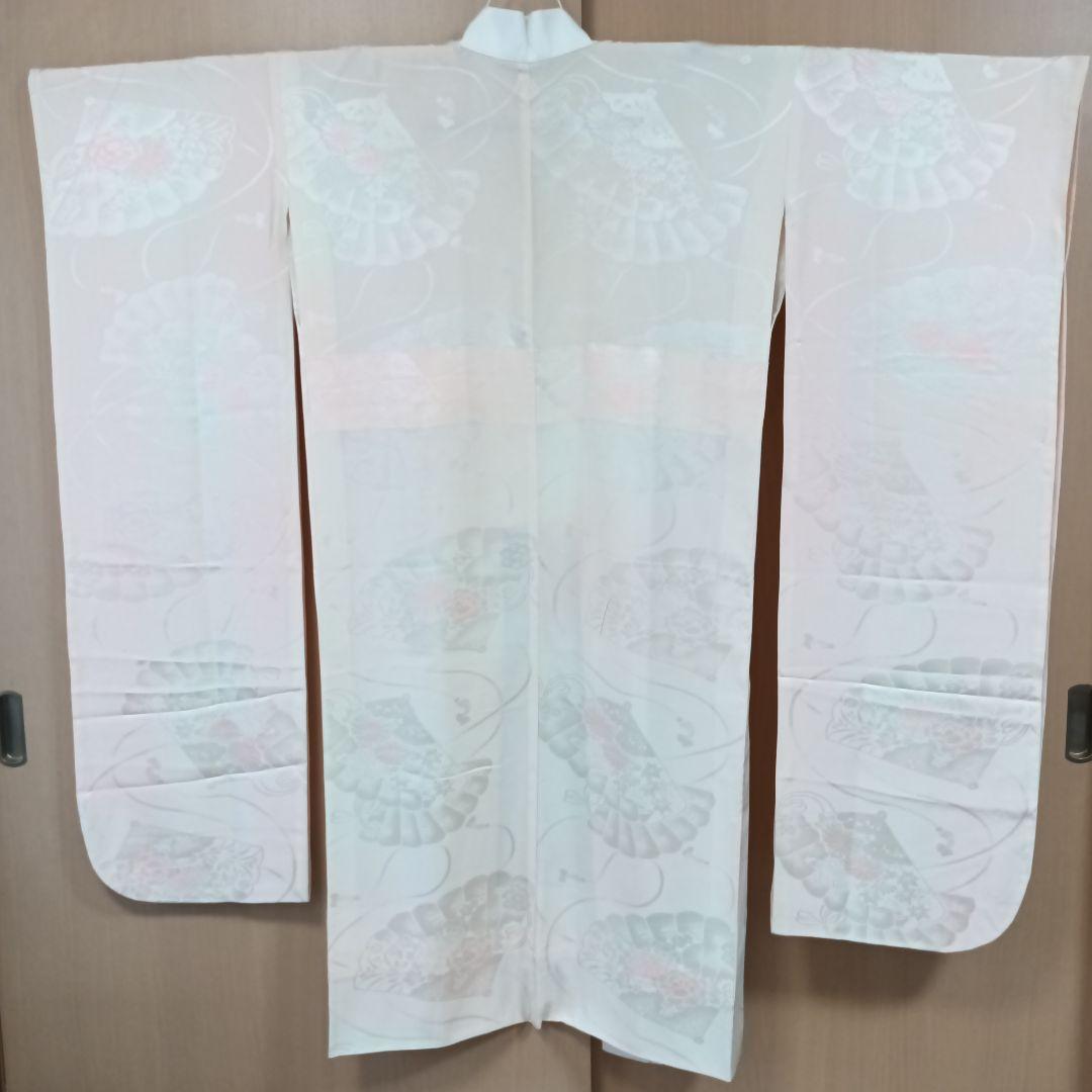 正絹　振袖　長襦袢　辻が花　朱　緑　黒　ラメ