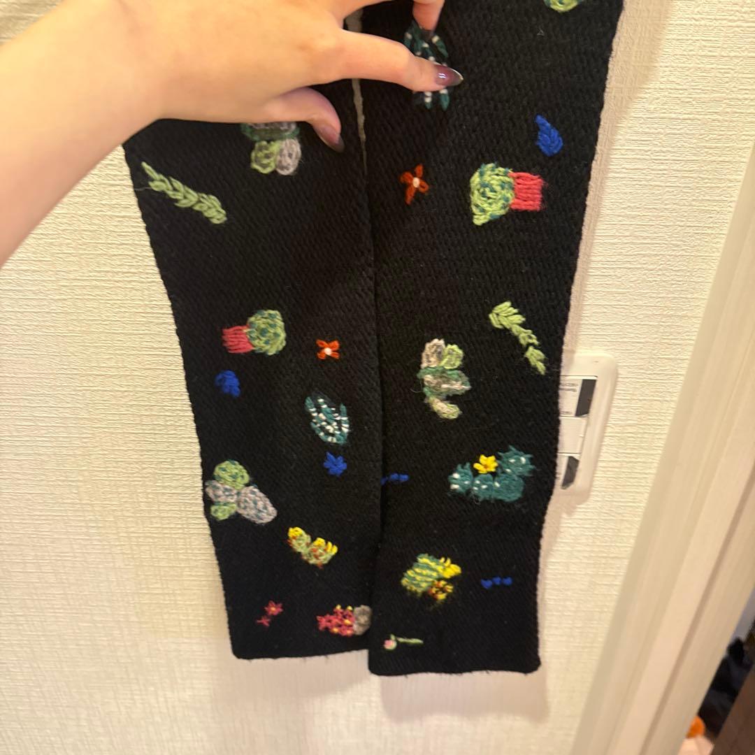 BEAMS BOY 花 刺繍 マフラー