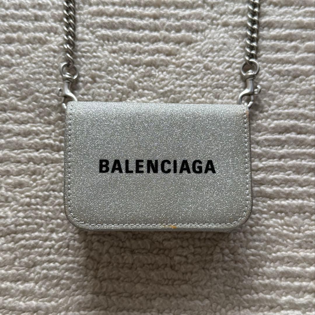 【BALENCIAGA】 三つ折り 財布 バッグ チェーン ウォレット