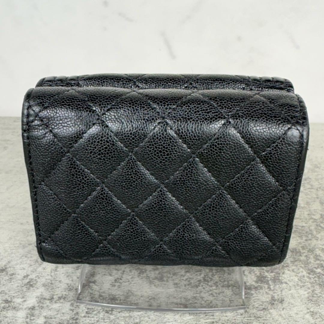 CHANEL ボーイシャネル　キャビアスキン　三つ折り財布　ケース