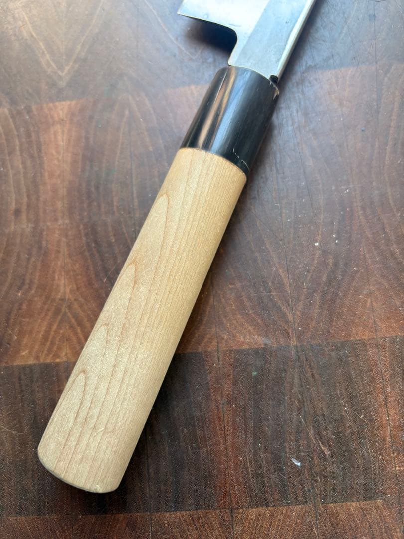 紋三郎　薄刃　195mm 包丁　8寸半　石井刃物　白鋼　安来鋼　和包丁　ムキモノ