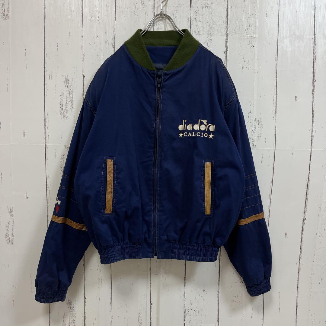 35]希少DIADORAディアドラ刺繍ロゴUSA製フルジップ ジャケットブルゾン