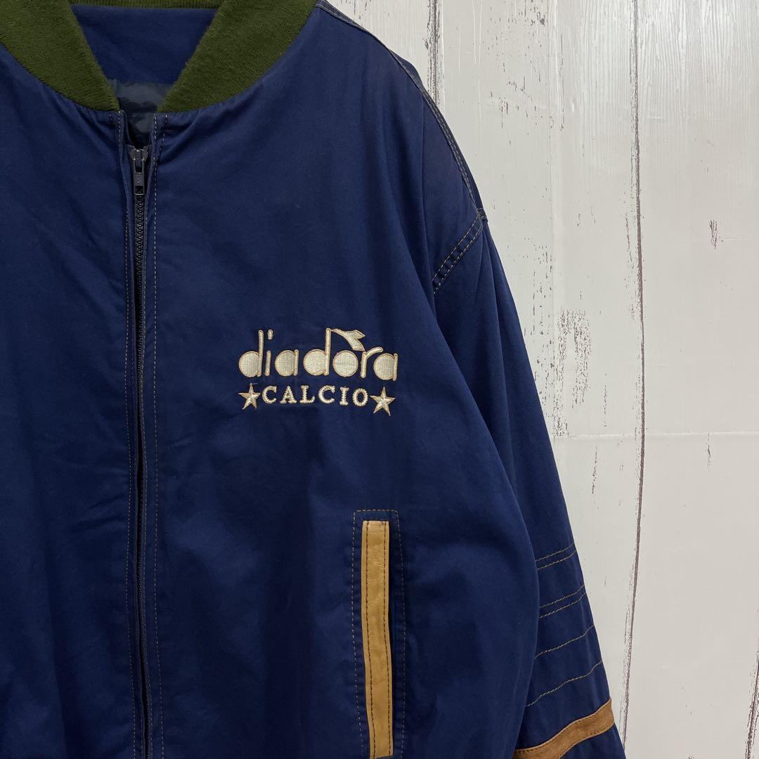 35]希少DIADORAディアドラ刺繍ロゴUSA製フルジップ ジャケットブルゾン