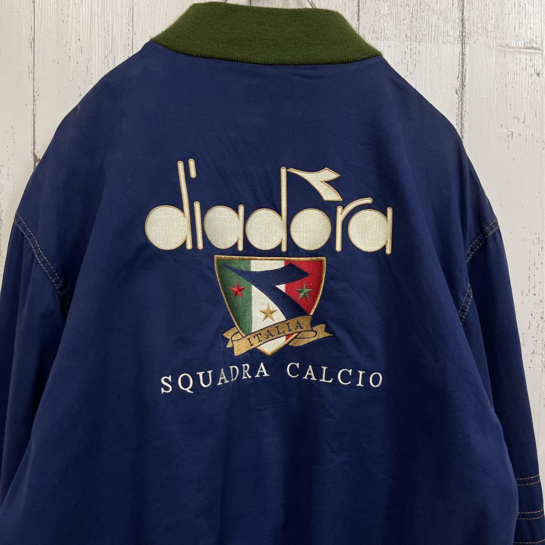 35]希少DIADORAディアドラ刺繍ロゴUSA製フルジップ ジャケットブルゾン
