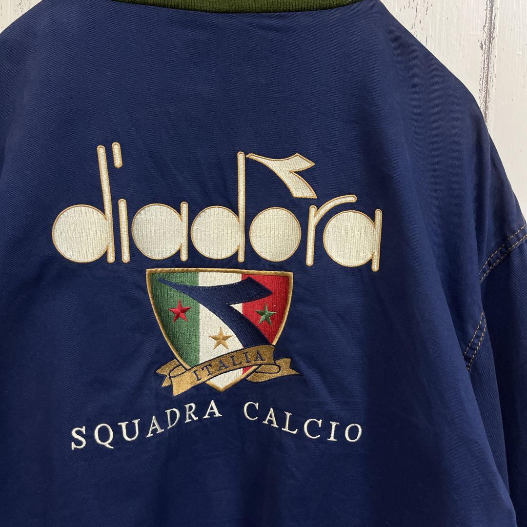 35]希少DIADORAディアドラ刺繍ロゴUSA製フルジップ ジャケットブルゾン