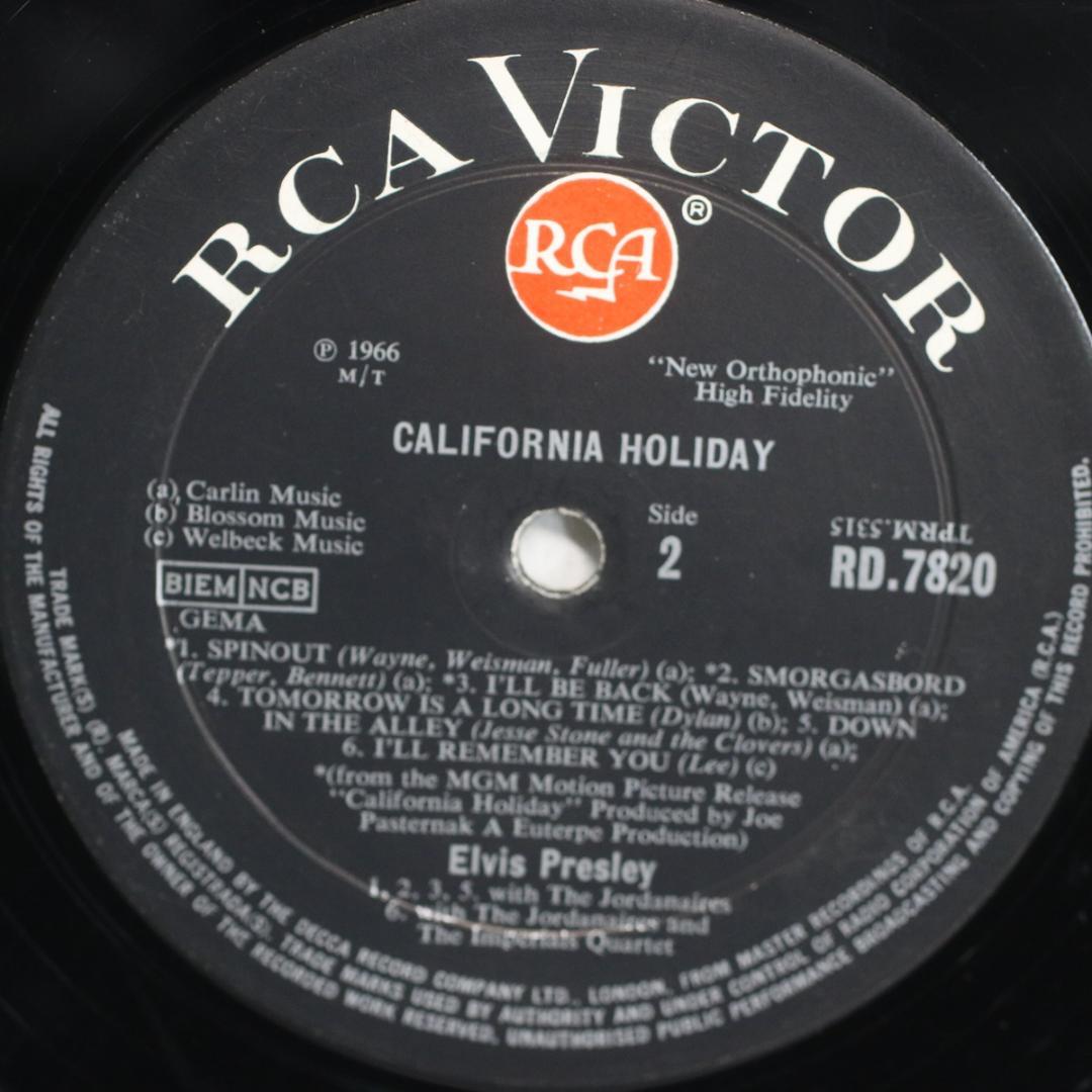 英LP Elvis Presley California Holiday 深溝