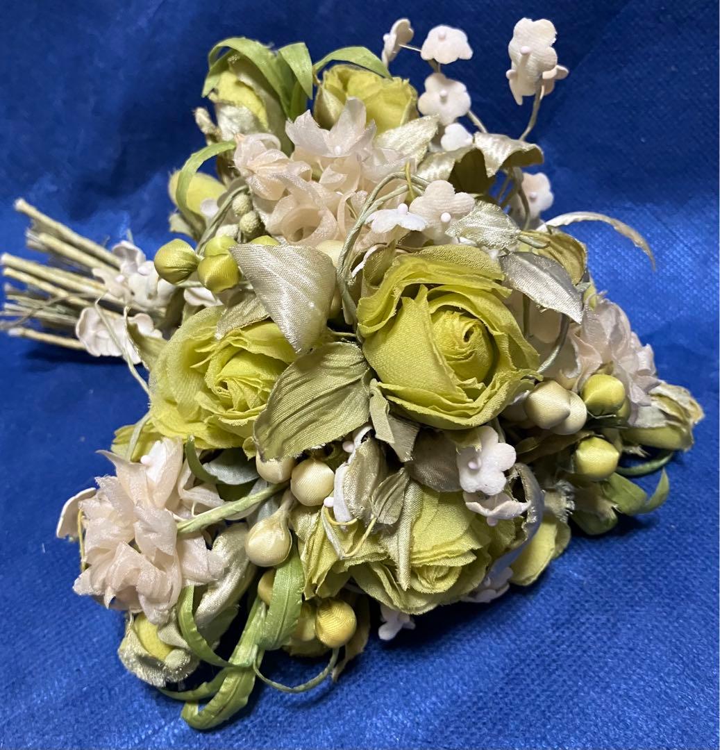 布花　染め花　アートフラワー　大きい薔薇ブーケ　2点セットおまとめ売り