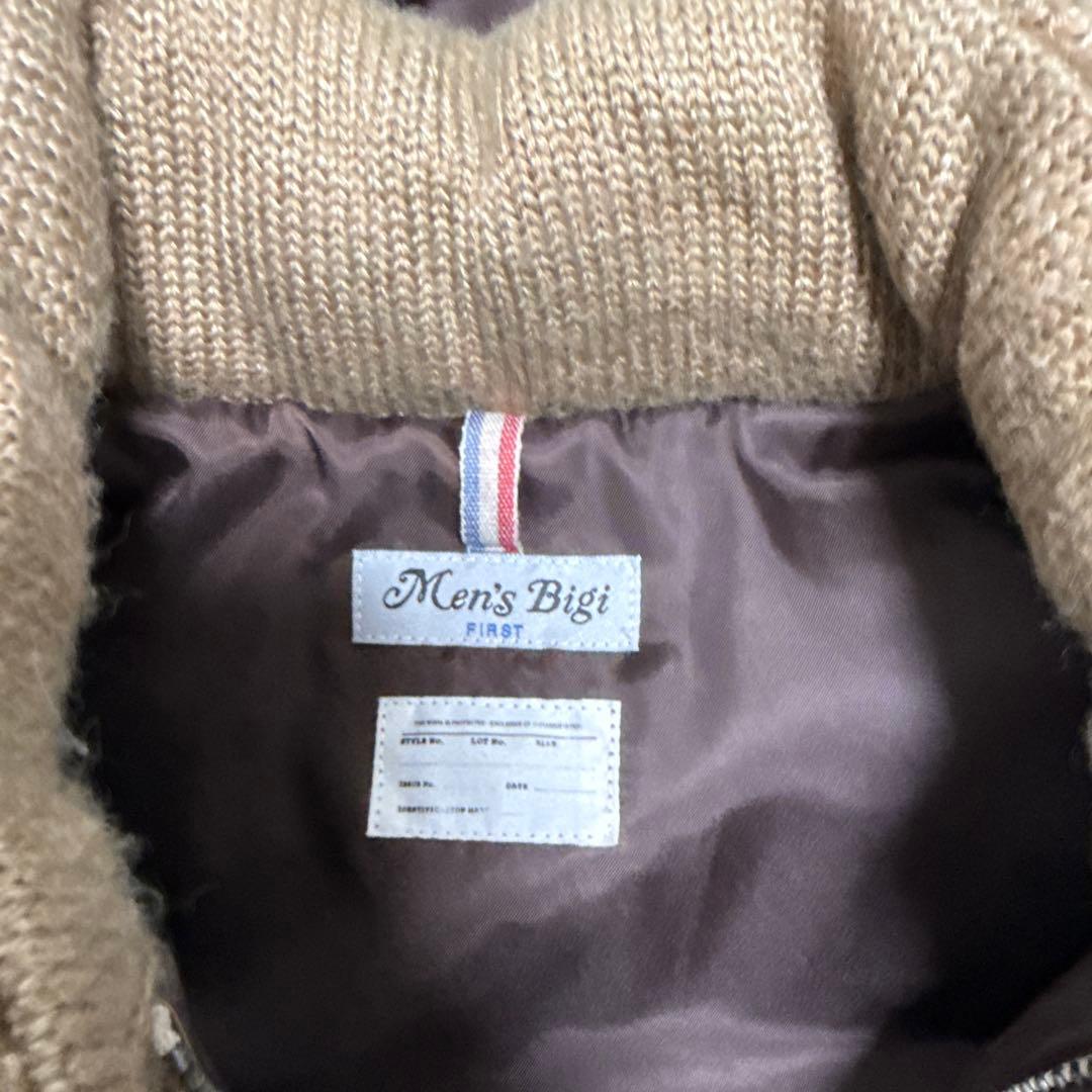 Men's Bigi フード付きベージュダウンベスト