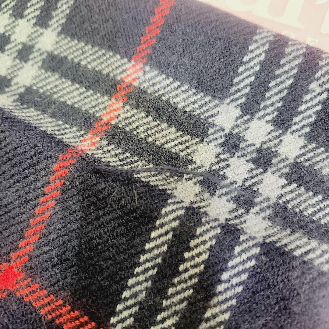 未使用　BURBERRY　バーバリー　ノバチェック　ネイビー　マフラー　タグ付き