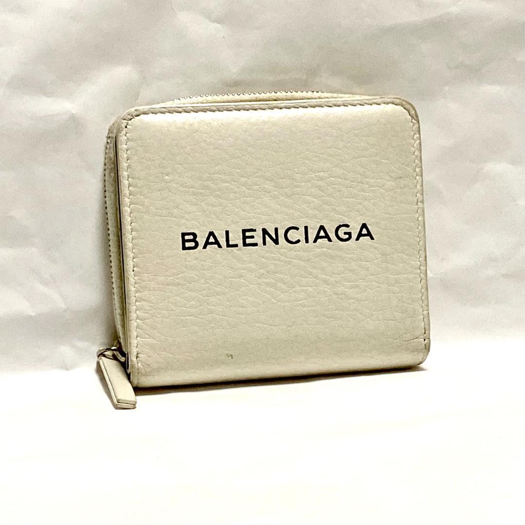 BALENCIAGA バレンシアガ 二つ折り財布 ホワイト レザー ブランド
