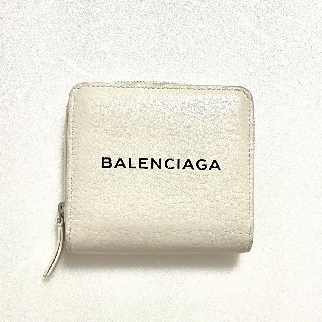BALENCIAGA バレンシアガ 二つ折り財布 ホワイト レザー ブランド