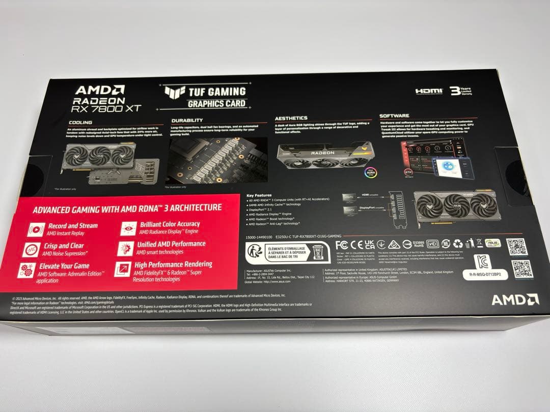 グラフィックボード・グラボ・ビデオカード ASUS TUF GAMING RADEON RX 7800XT OC 16GB