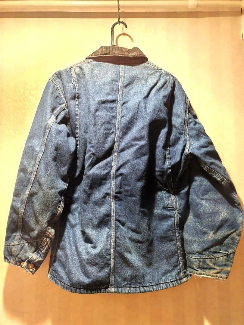【袖ダメージ】Carhartt デニムカバーオール ブランケット L 90s?