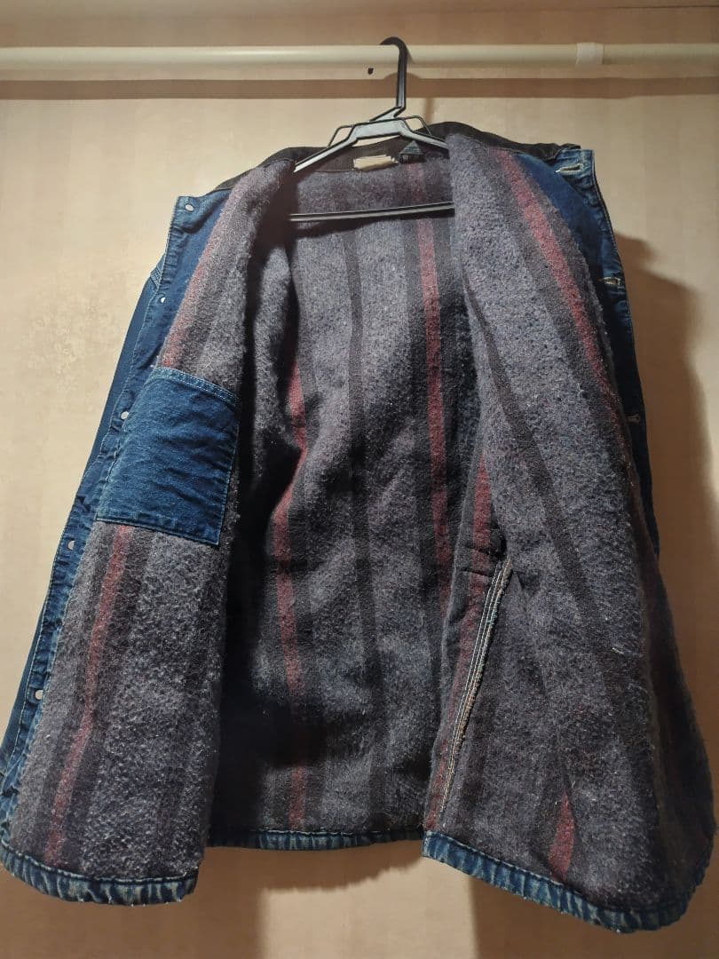 【袖ダメージ】Carhartt デニムカバーオール ブランケット L 90s?