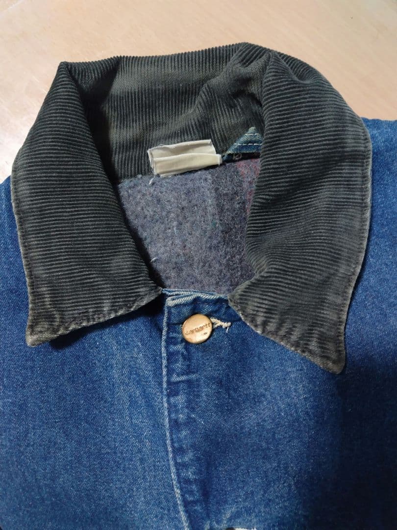 【袖ダメージ】Carhartt デニムカバーオール ブランケット L 90s?