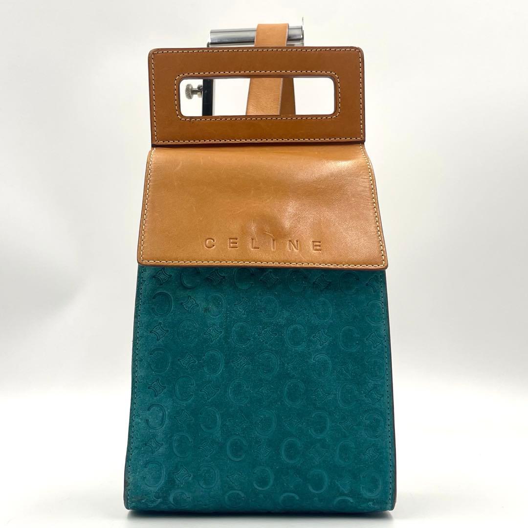 CELINE セリーヌ Cマカダム ボディバッグ ショルダー スエード×レザー