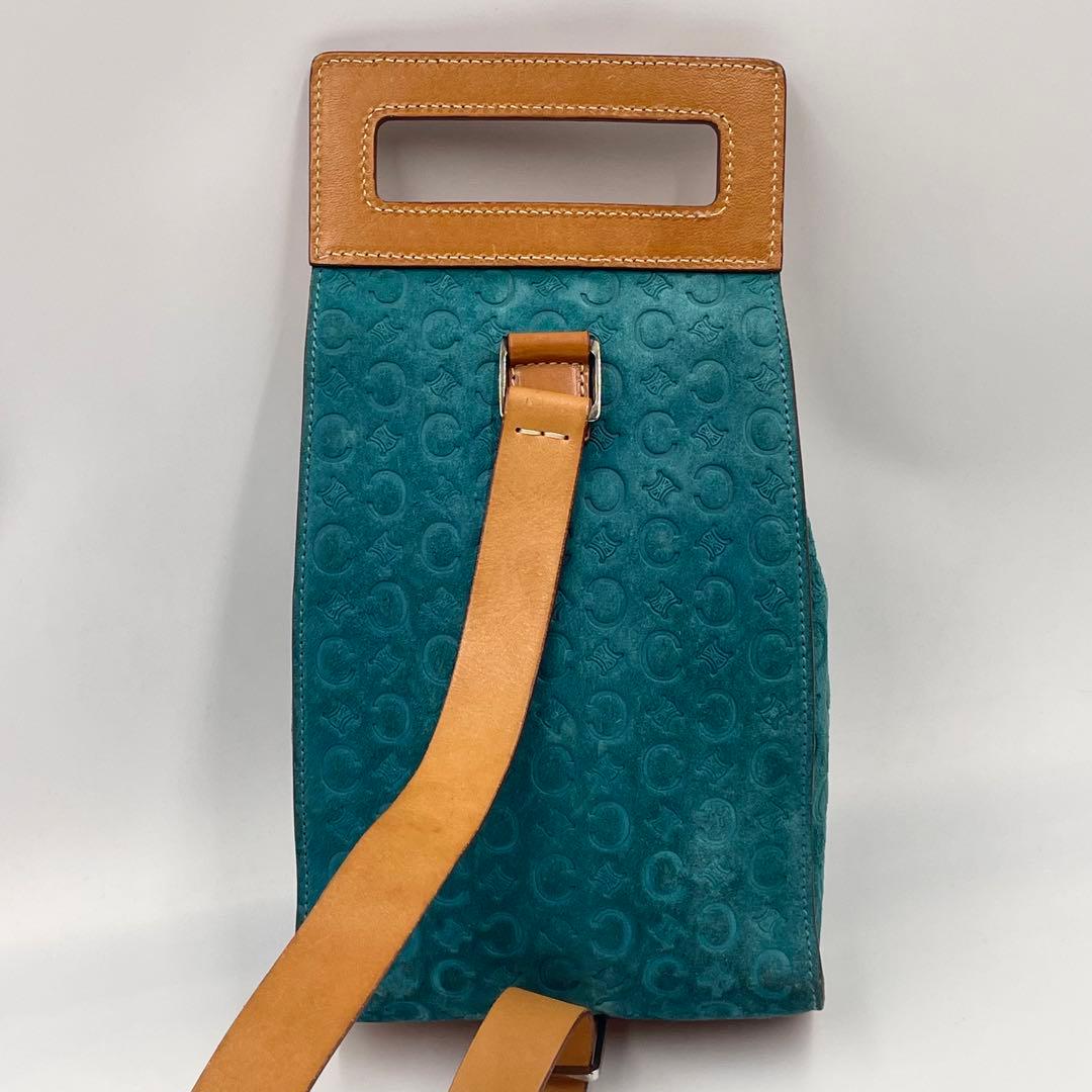CELINE セリーヌ Cマカダム ボディバッグ ショルダー スエード×レザー