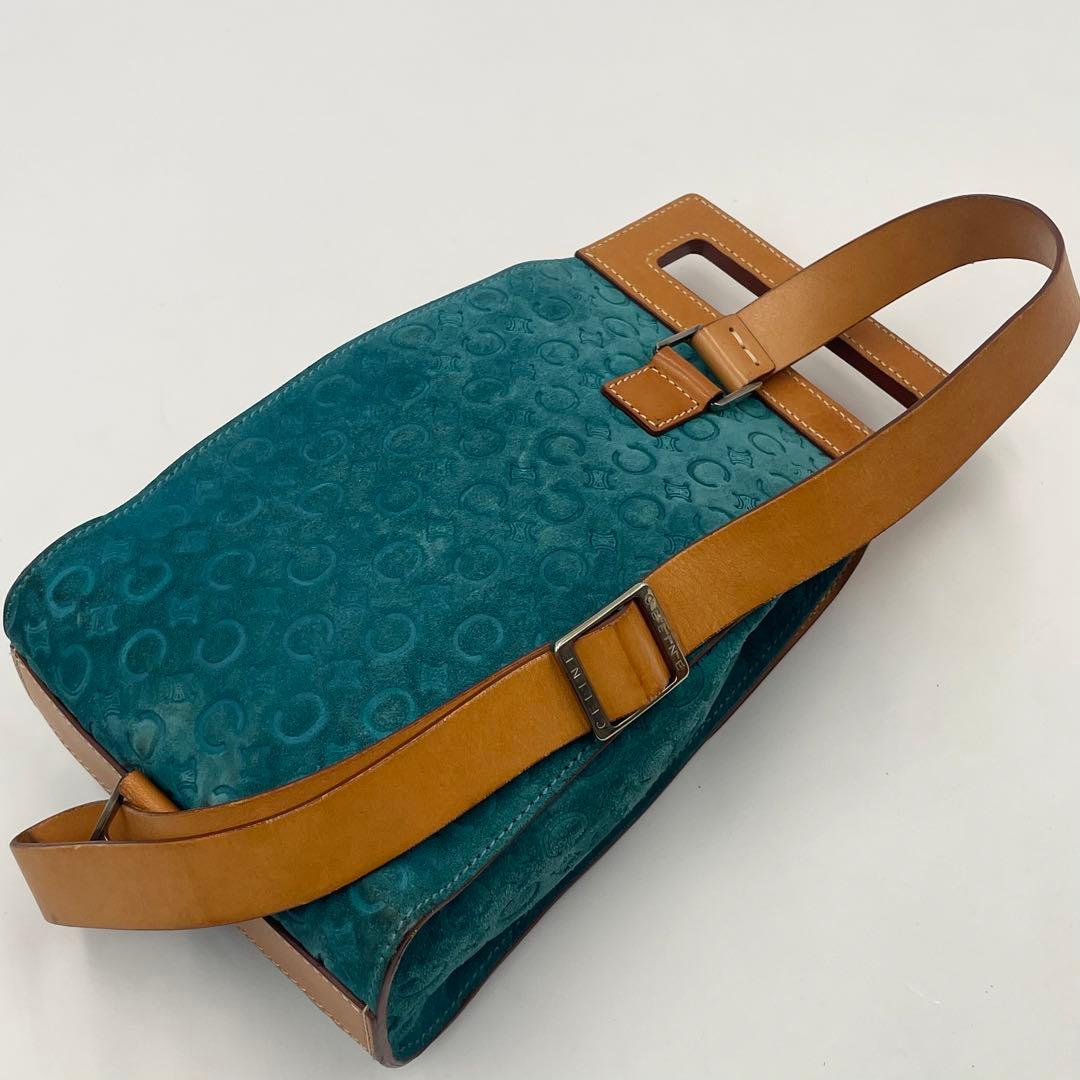 CELINE セリーヌ Cマカダム ボディバッグ ショルダー スエード×レザー