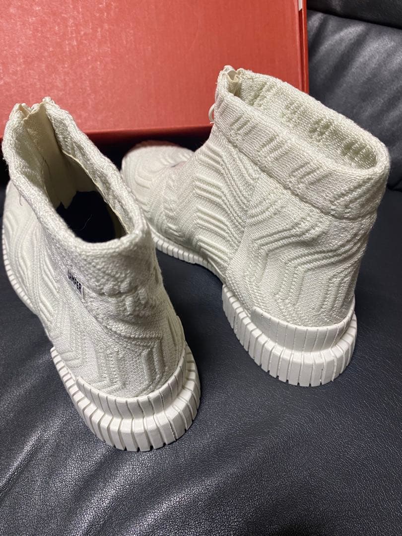 CAMPER カンペール　アンクルブーツ　ホワイト　編み込み柄　40 未使用品