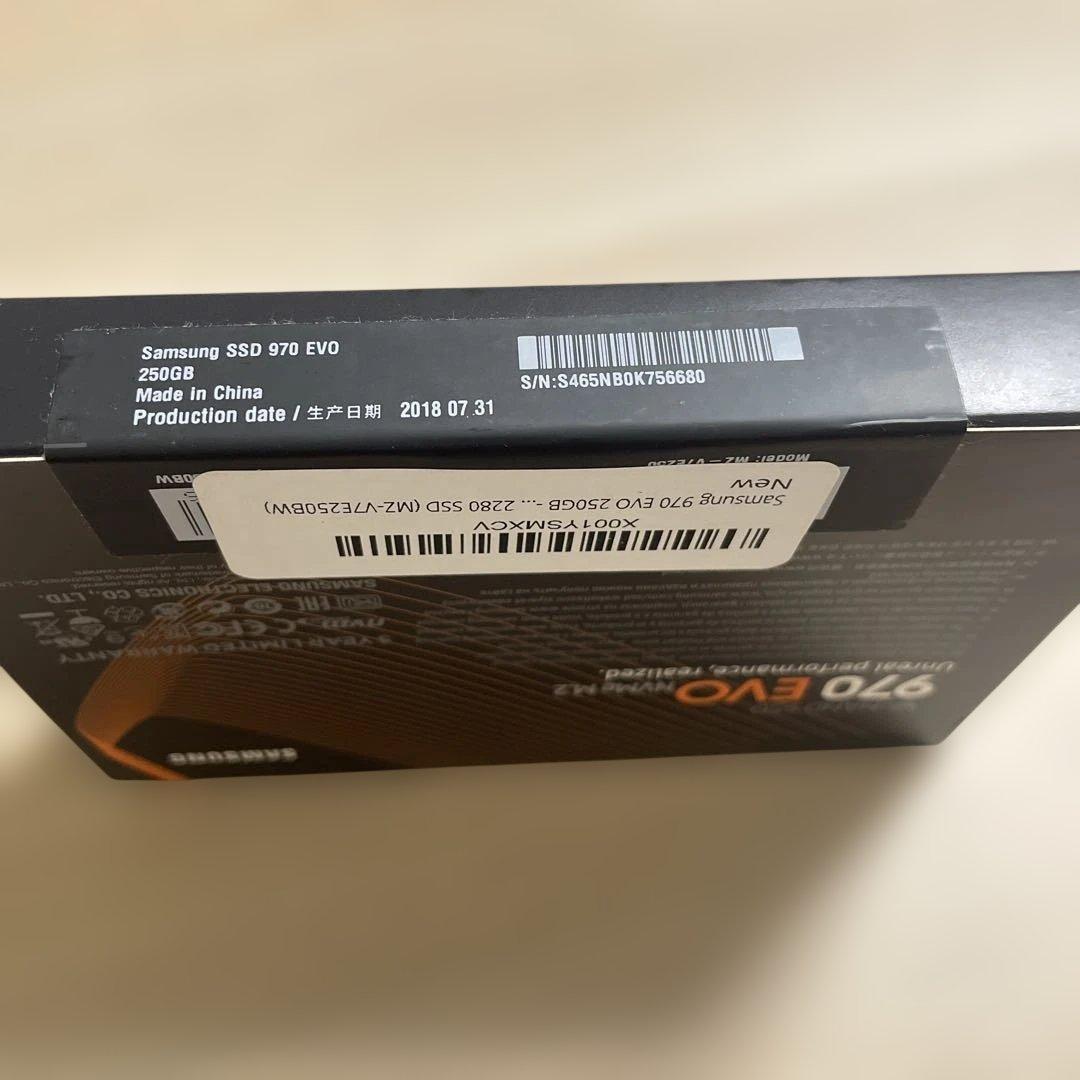 【新品、未開封】Samsung 970 EVO NVMe M.2 250GB