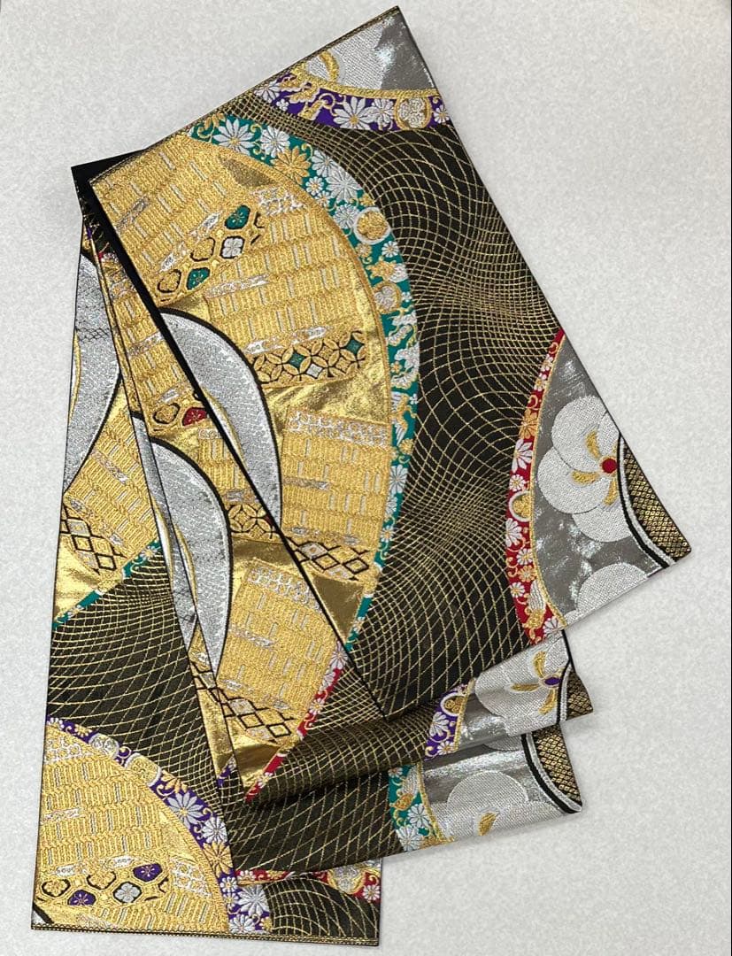 振り袖　フルセット　別誂長襦袢　金彩加工　刺繍　金通し　絞り入 全通袋帯　827