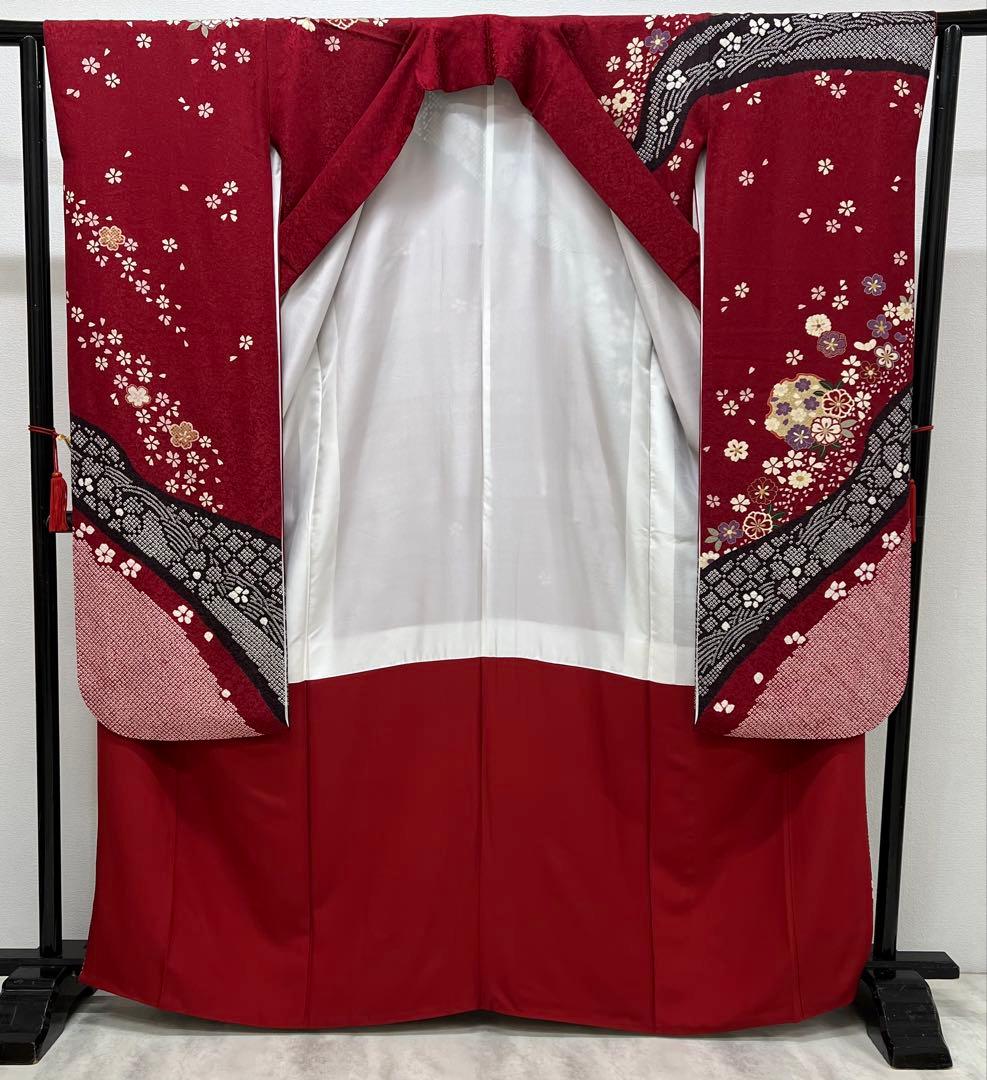 振り袖　フルセット　別誂長襦袢　金彩加工　刺繍　金通し　絞り入 全通袋帯　827