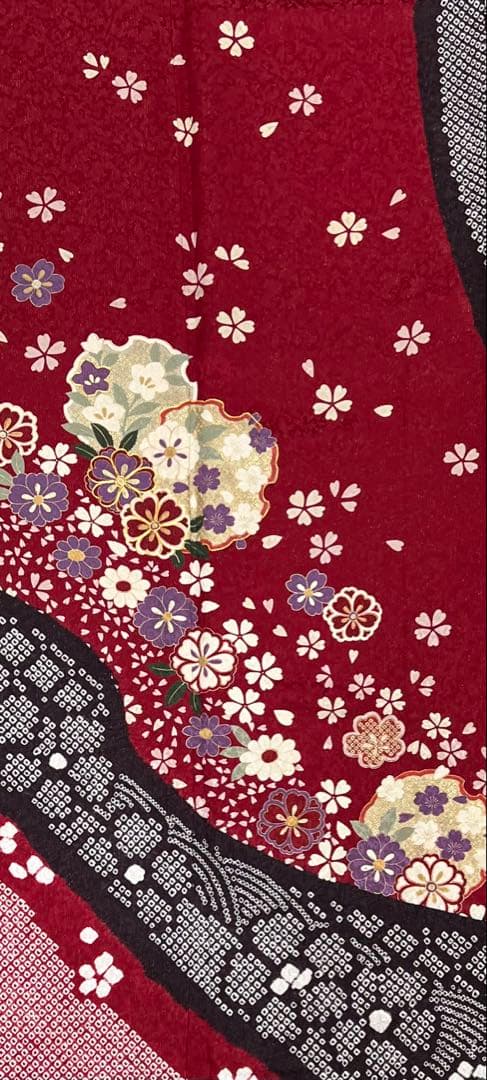 振り袖　フルセット　別誂長襦袢　金彩加工　刺繍　金通し　絞り入 全通袋帯　827