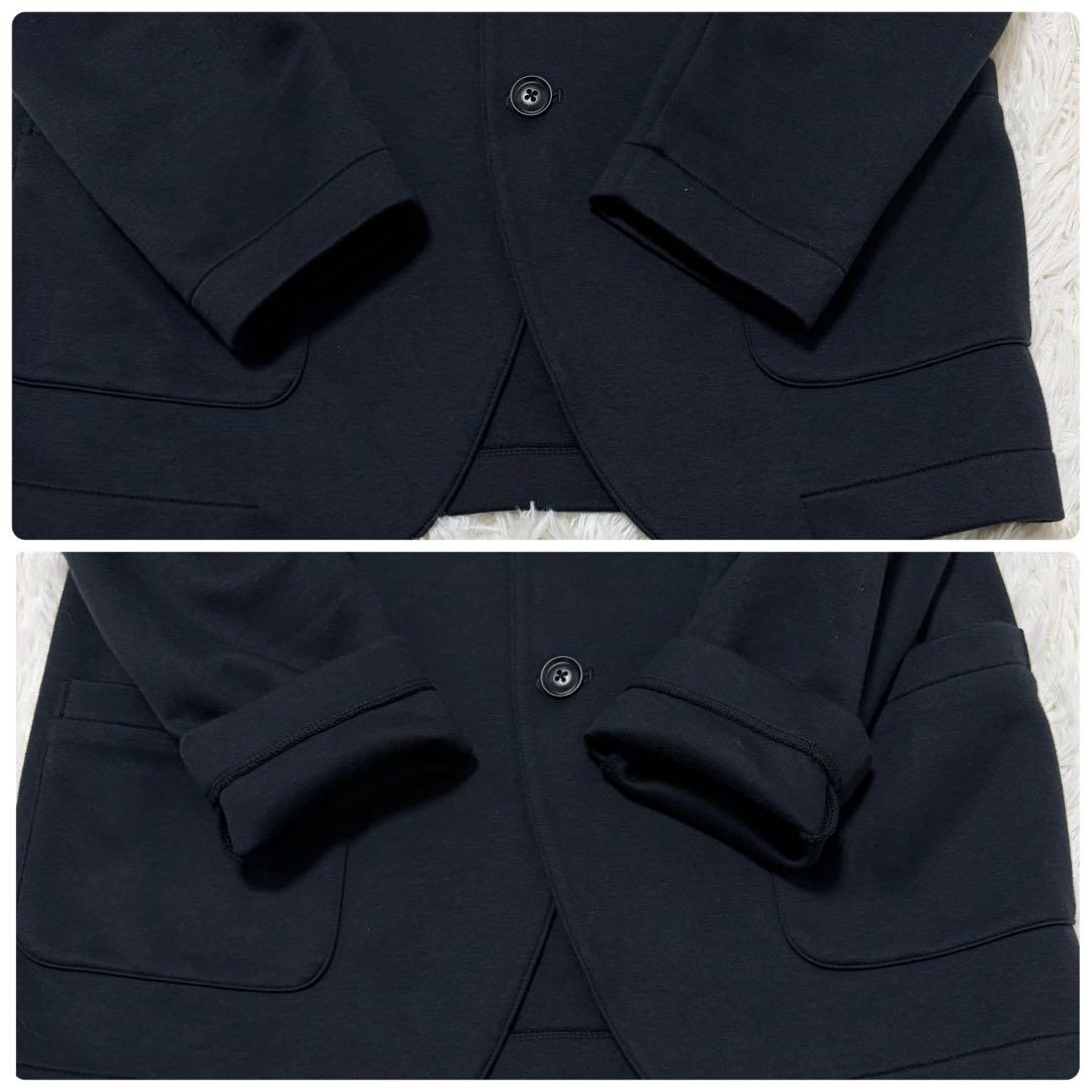 【美品】three dots ジャージージャケット ストレッチ ブラック 日本製