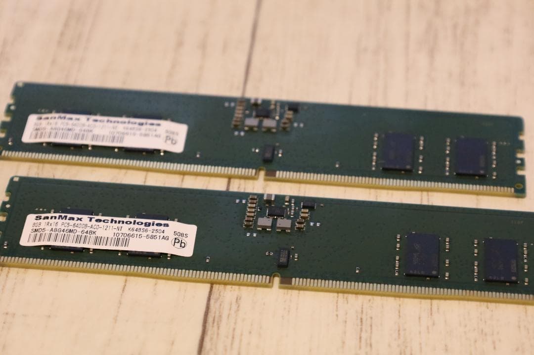 SanMax 8GB×2枚 DDR5メモリ PC5-51200 デスクトップ用