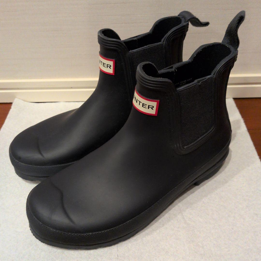 HUNTER ネイビー ショートレインブーツショート