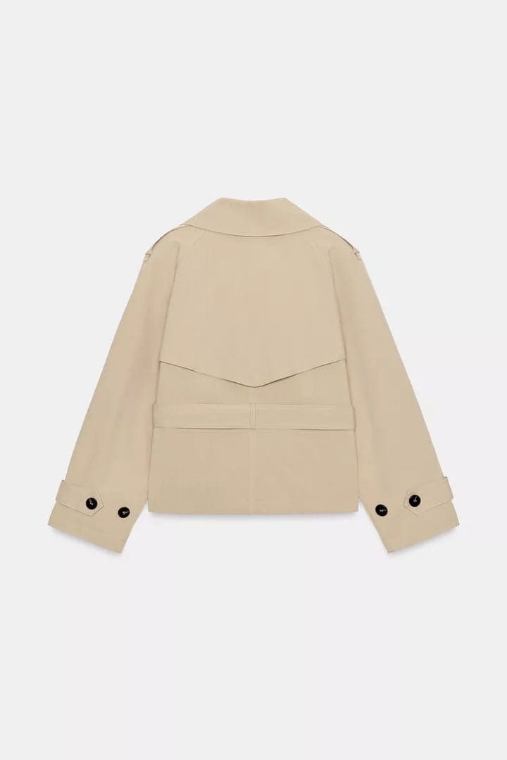 【完売品】ZARA ショートトレンチ　ショルダーパット付き XS