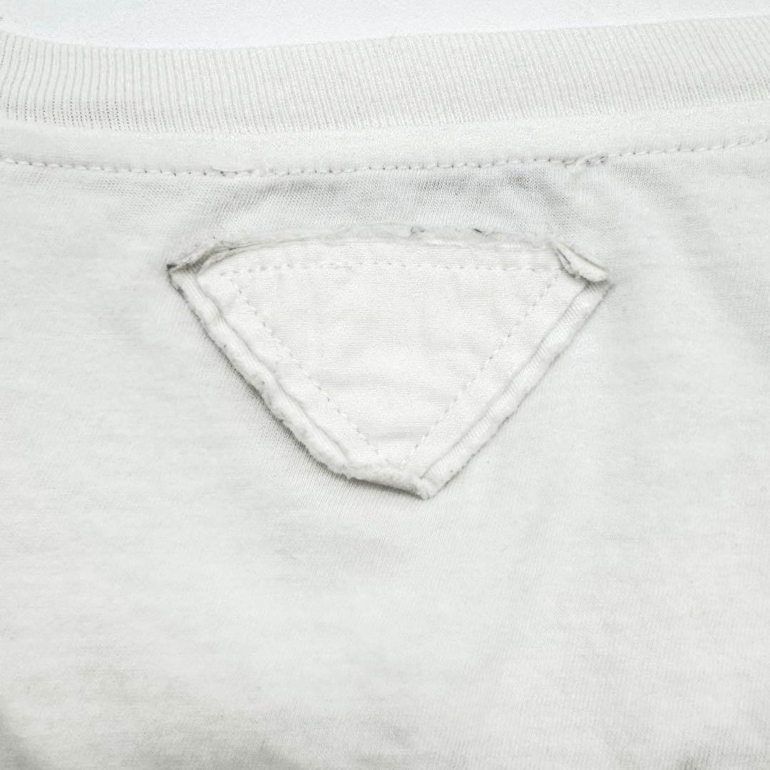 PRADA プラダ Vネック 半袖 Tシャツ XL ホワイト メンズ コットン