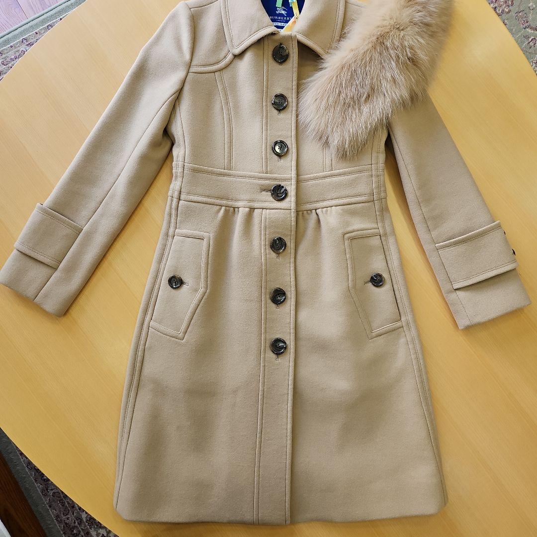 株*ノ様 BURBERRY　ブルーレーベル　 ベージュ ロングコート L　ノバチ
