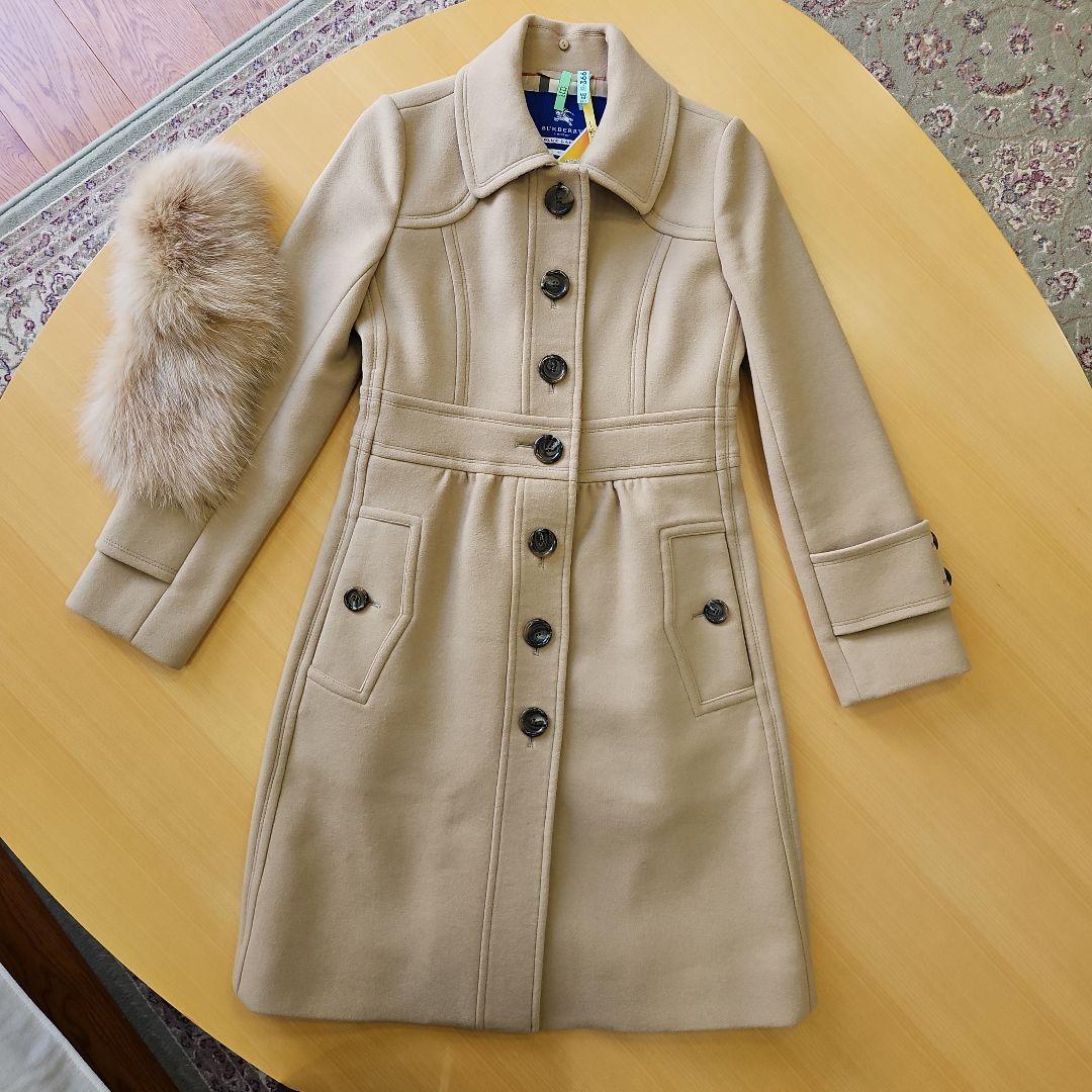 株*ノ様 BURBERRY　ブルーレーベル　 ベージュ ロングコート L　ノバチ