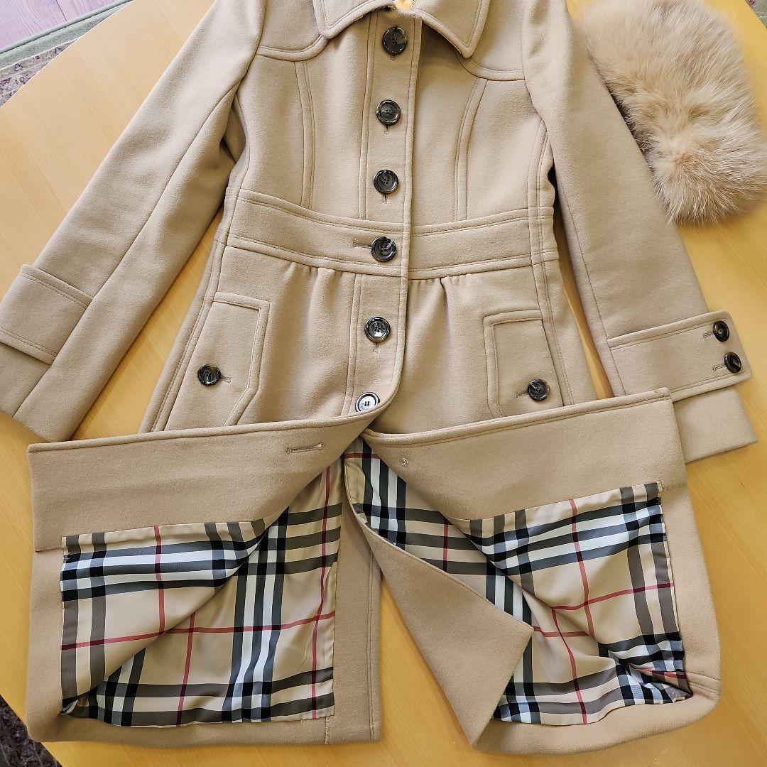 株*ノ様 BURBERRY　ブルーレーベル　 ベージュ ロングコート L　ノバチ