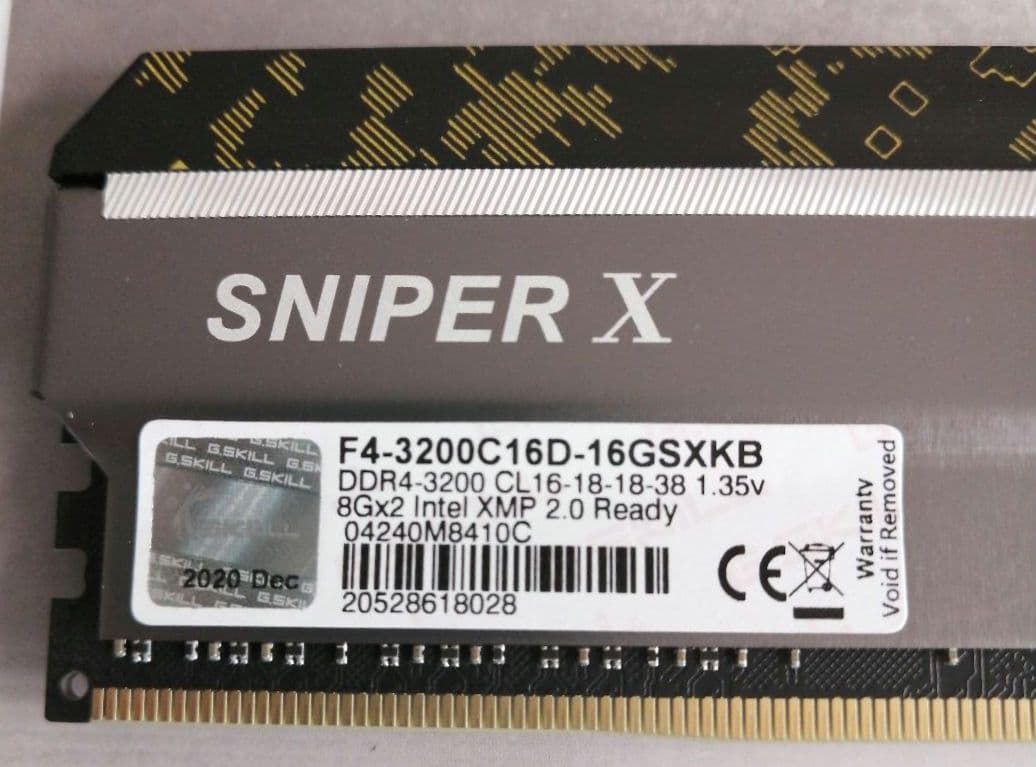 メモリー G.SKILL SNIPER X DDR4-3200 8GBx2