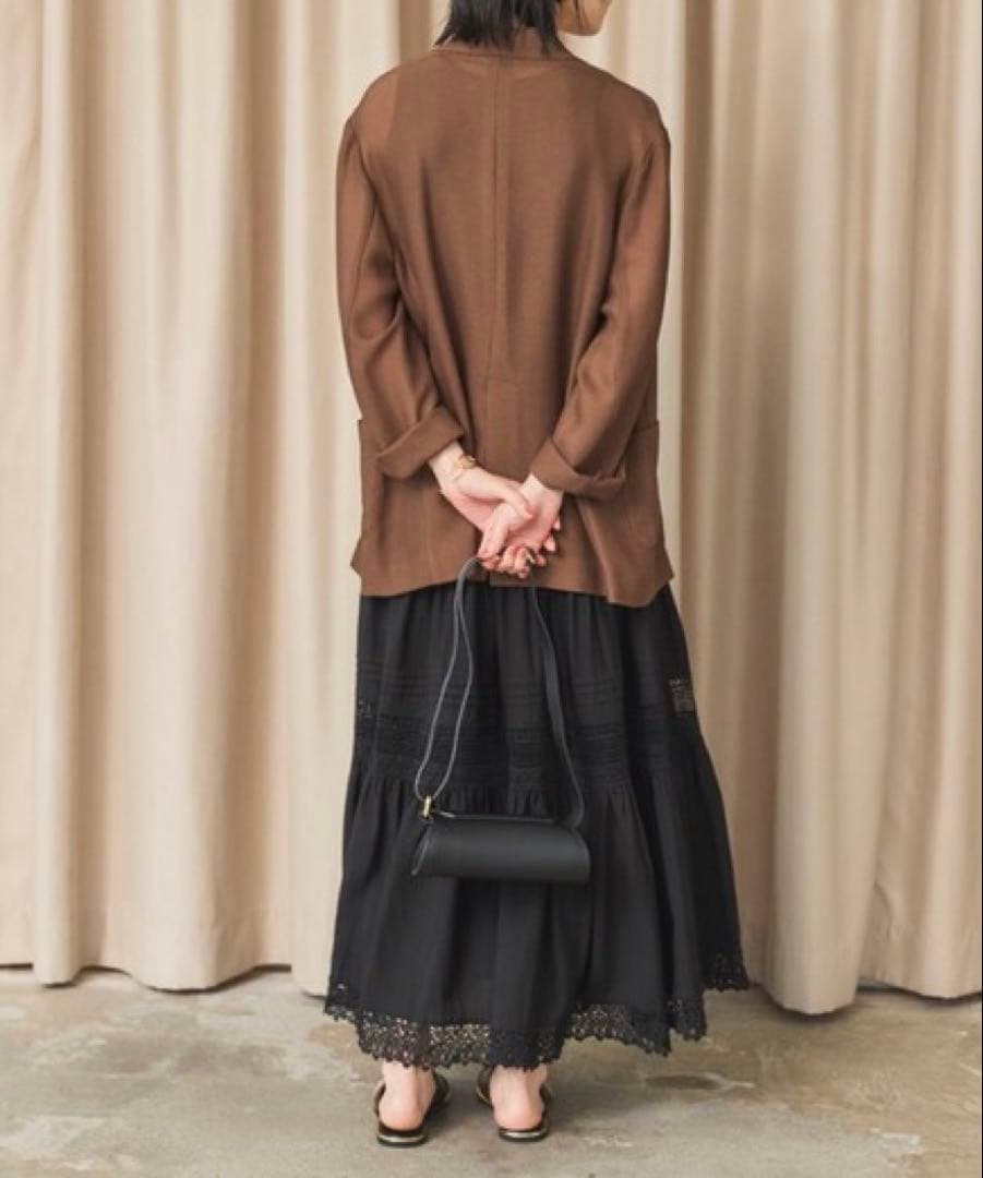 DOUX ARCHIVES メッシュテーラードダブルジャケット ブラウン
