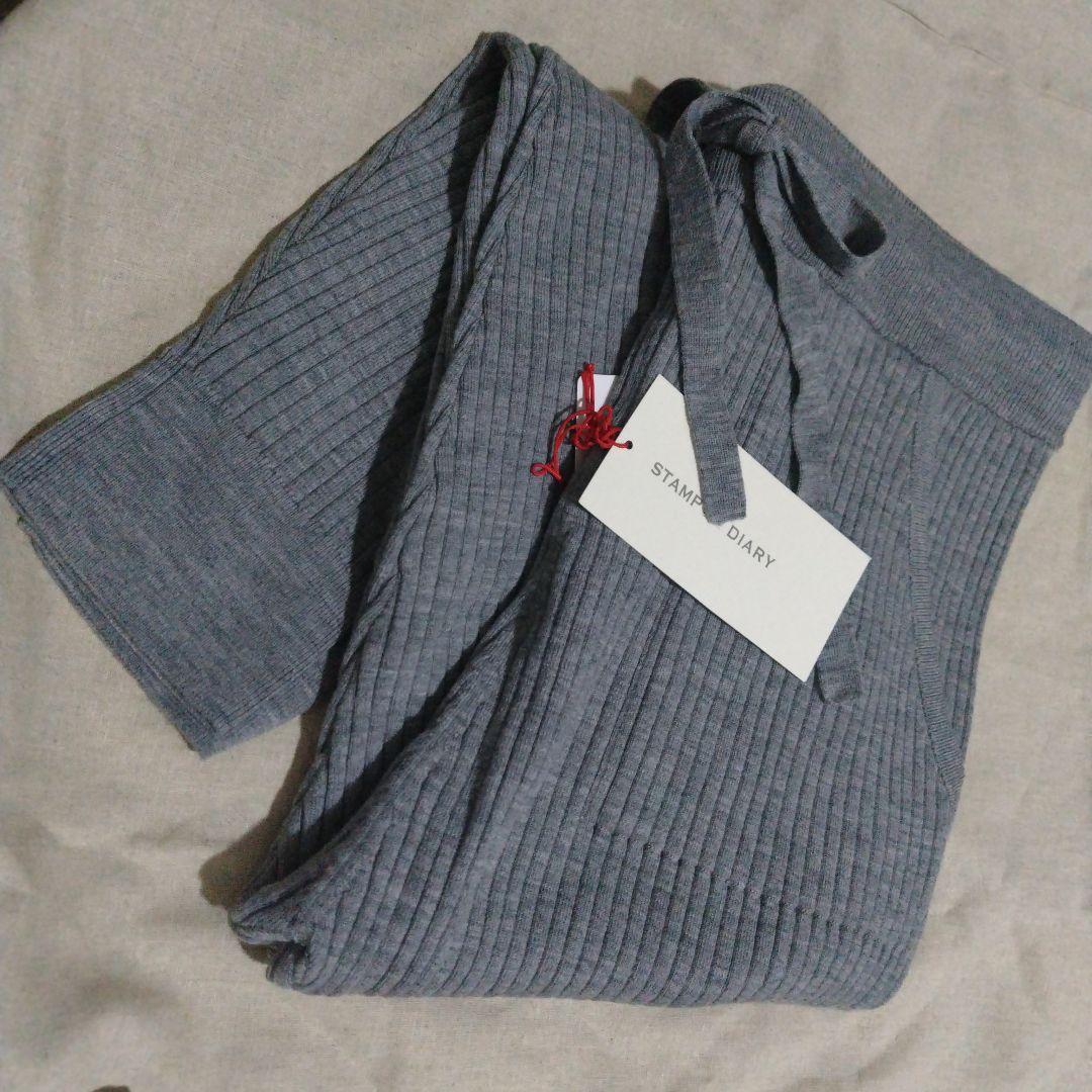 STAMP and DIARY グレー リブ編み ルームウェア