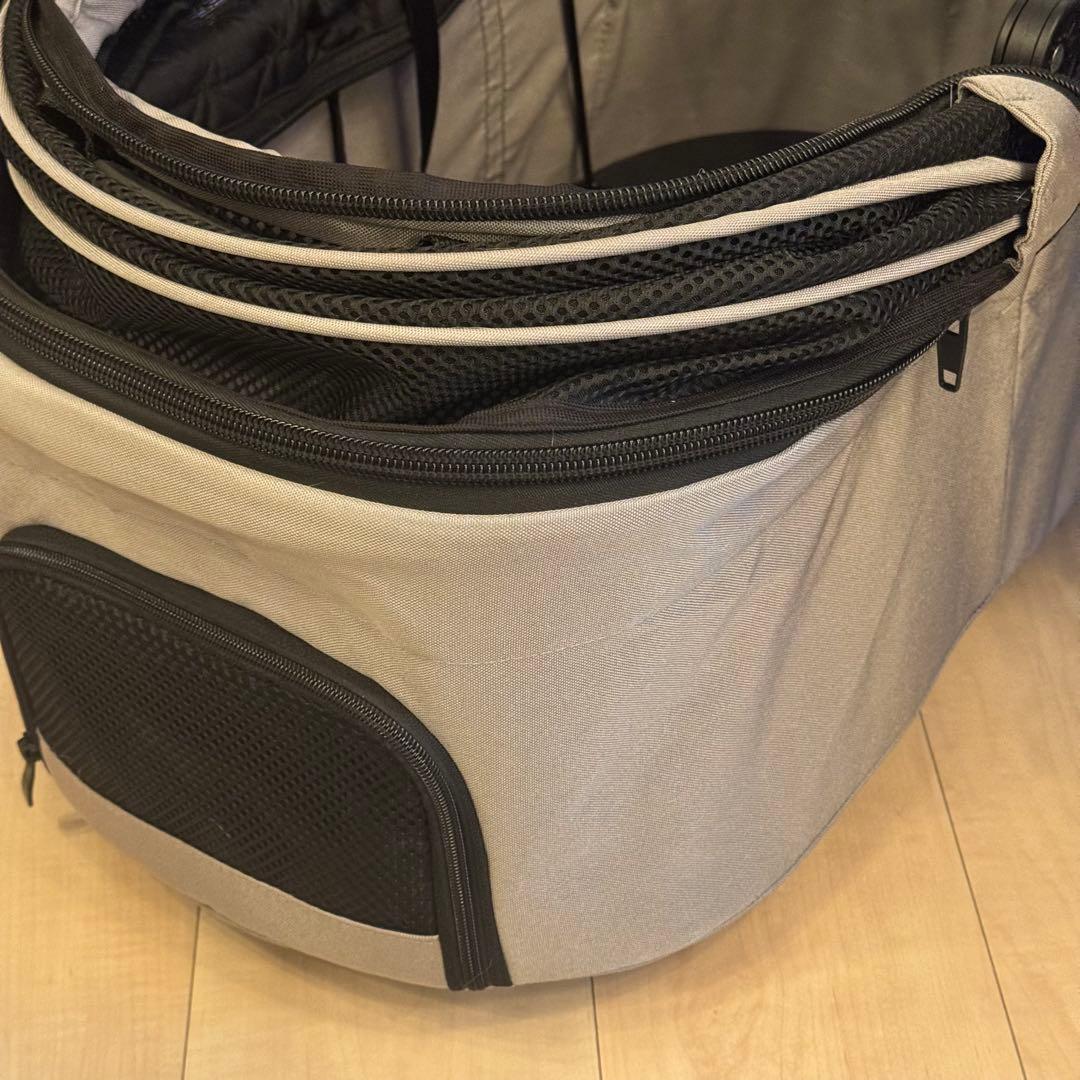 折りたたみペットカート グレー 分離式 3way 多頭 対面 フルオープン 4輪
