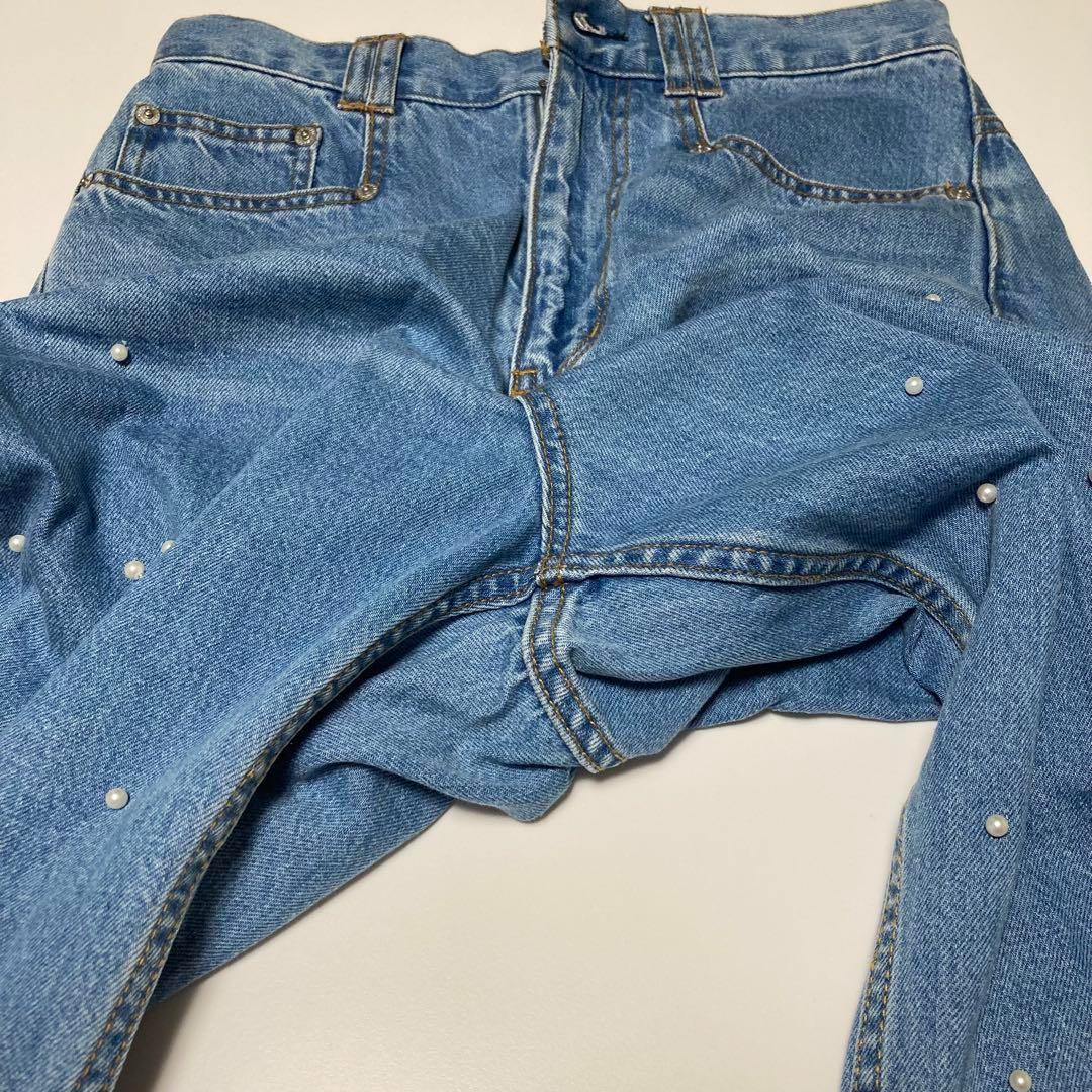 MACPHEE パールデニム コクーンテーパードパンツ