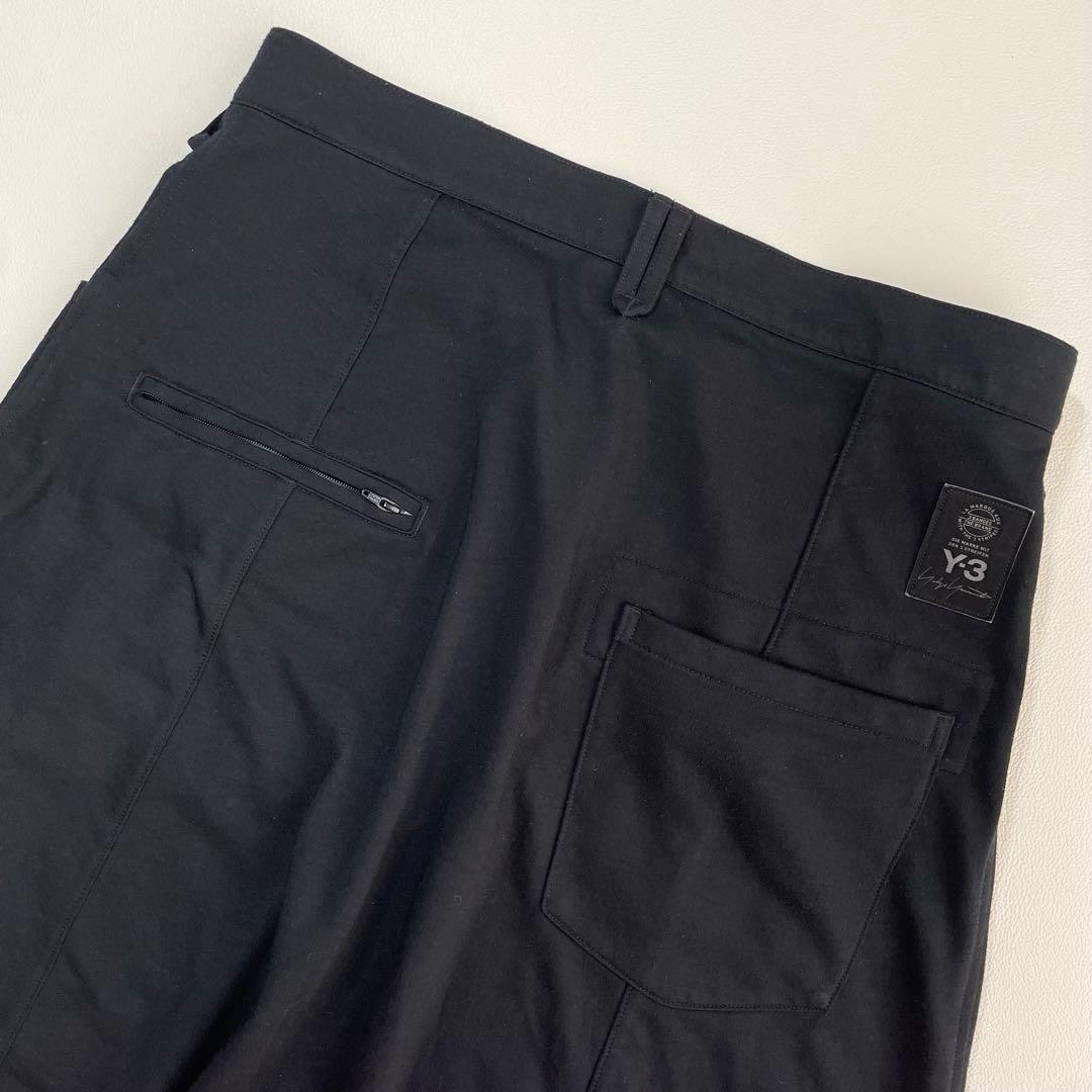 6264 Y-3 サルエルパンツ　ルーズシルエットパンツ　ブラック スリーライン