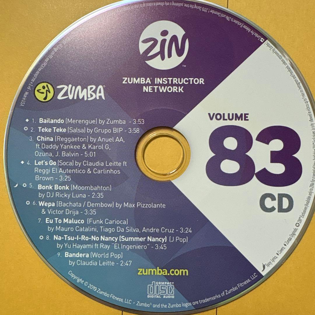 ZUMBA ZIN83 CDとDVD