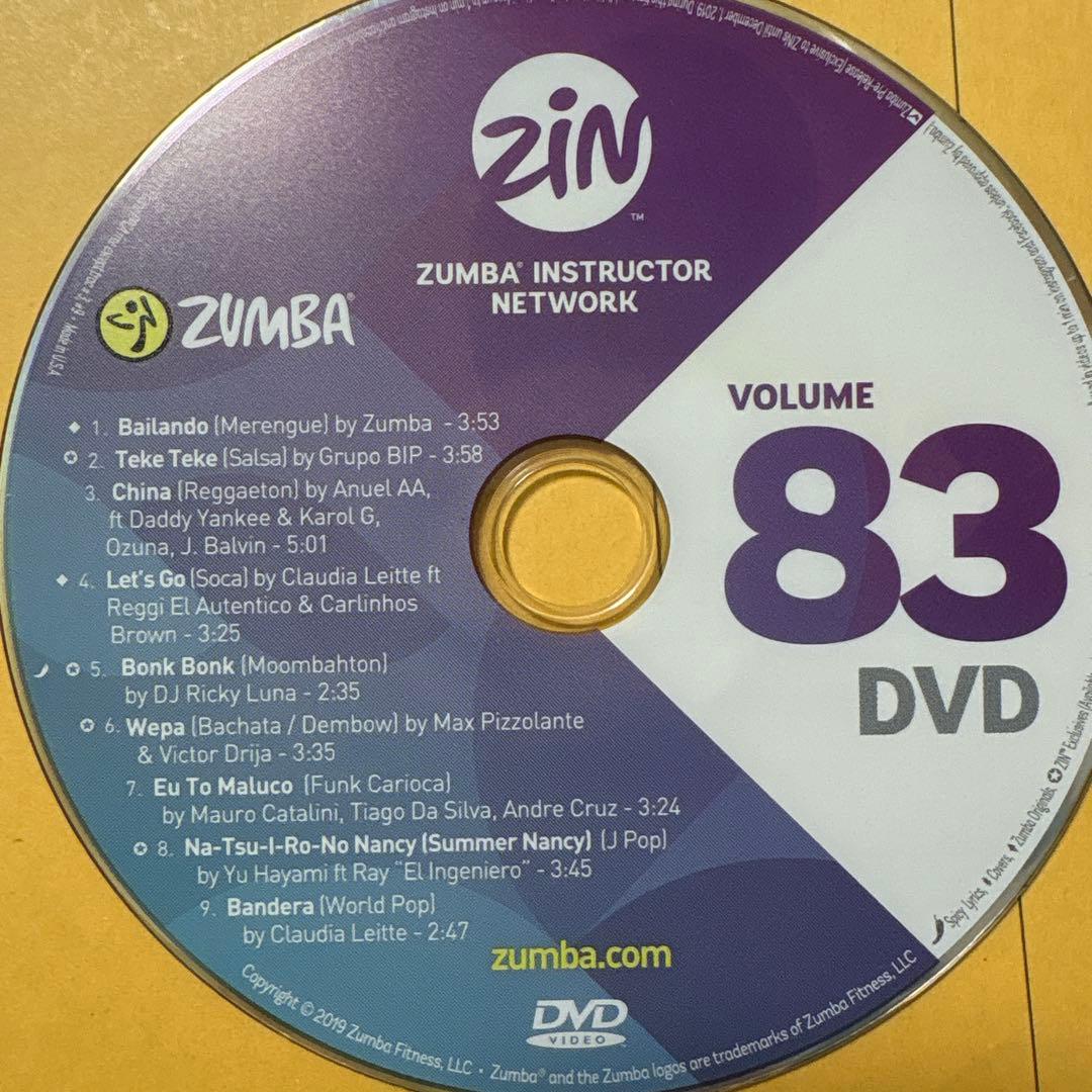 ZUMBA ZIN83 CDとDVD