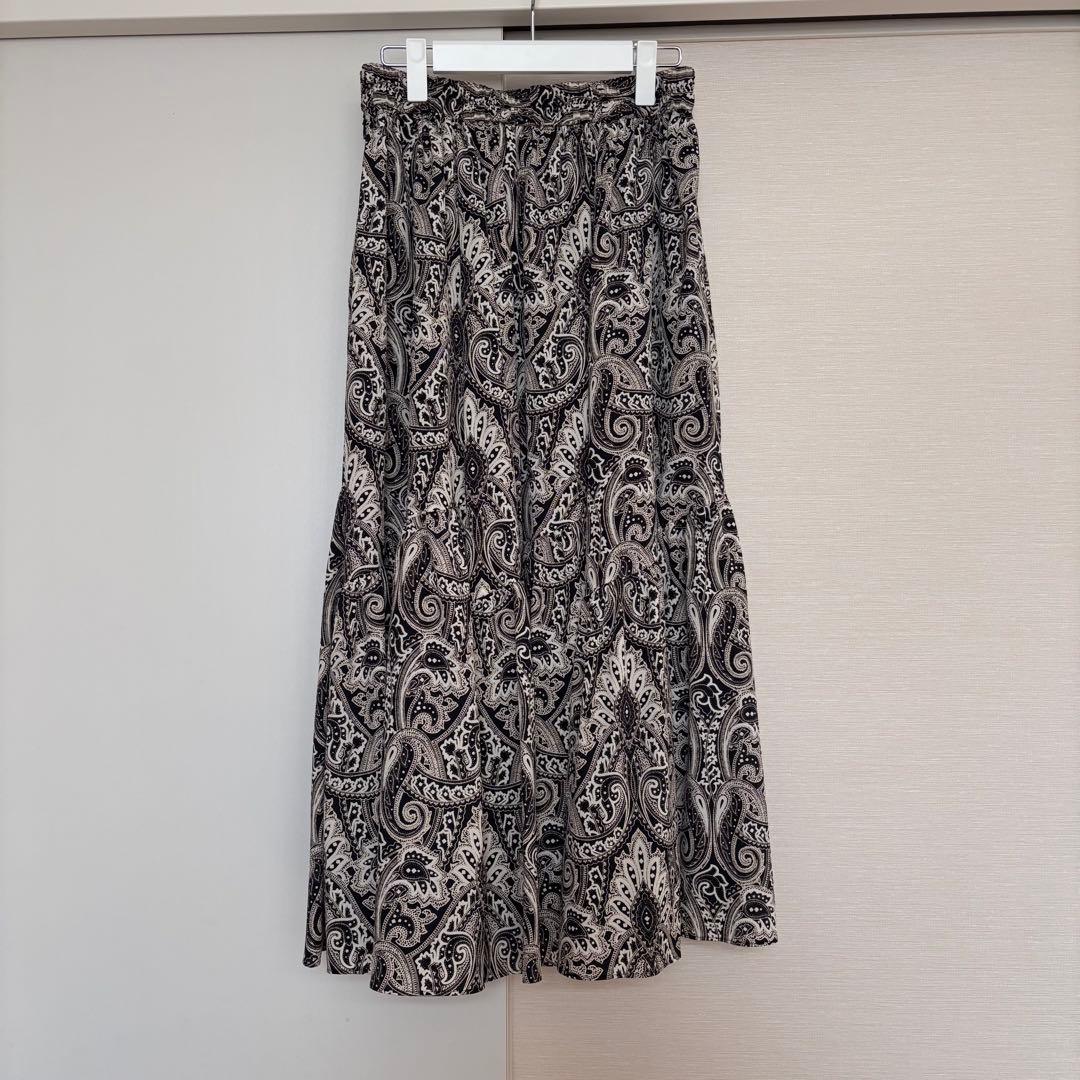 完売　23区　フレンチペイズリーデシン ティアードスカート　￥29,700