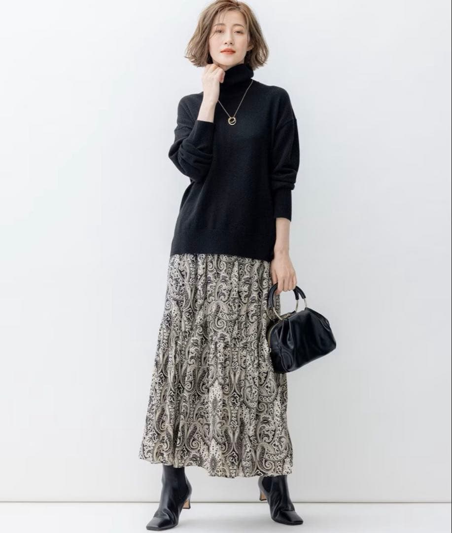 完売　23区　フレンチペイズリーデシン ティアードスカート　￥29,700