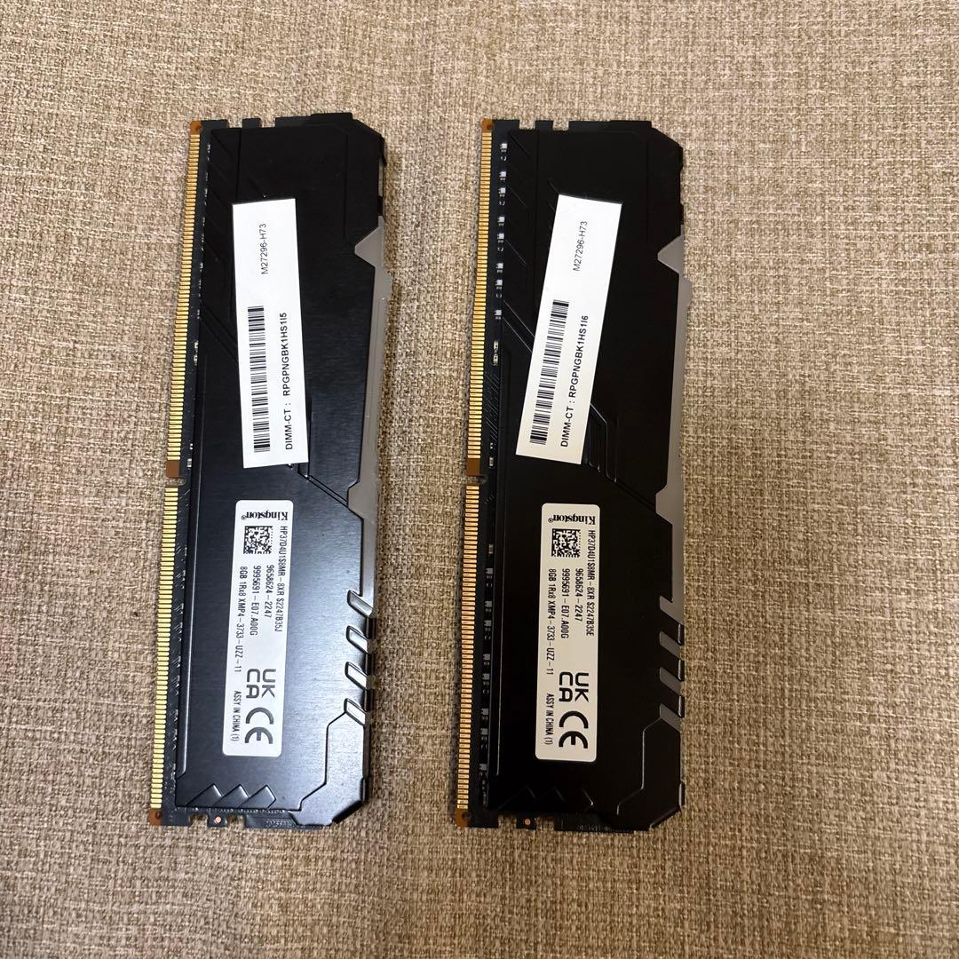 KingstonメモリHyperX FURY DDR4 8GB×2枚　動作未確認