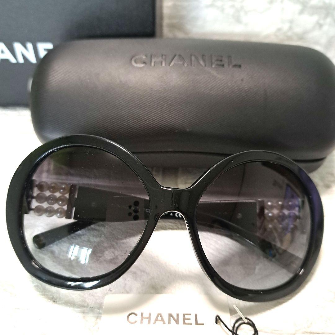 ✨️美品✨️人気✨️CHANEL サングラス パール ブラック 専用ケース付き