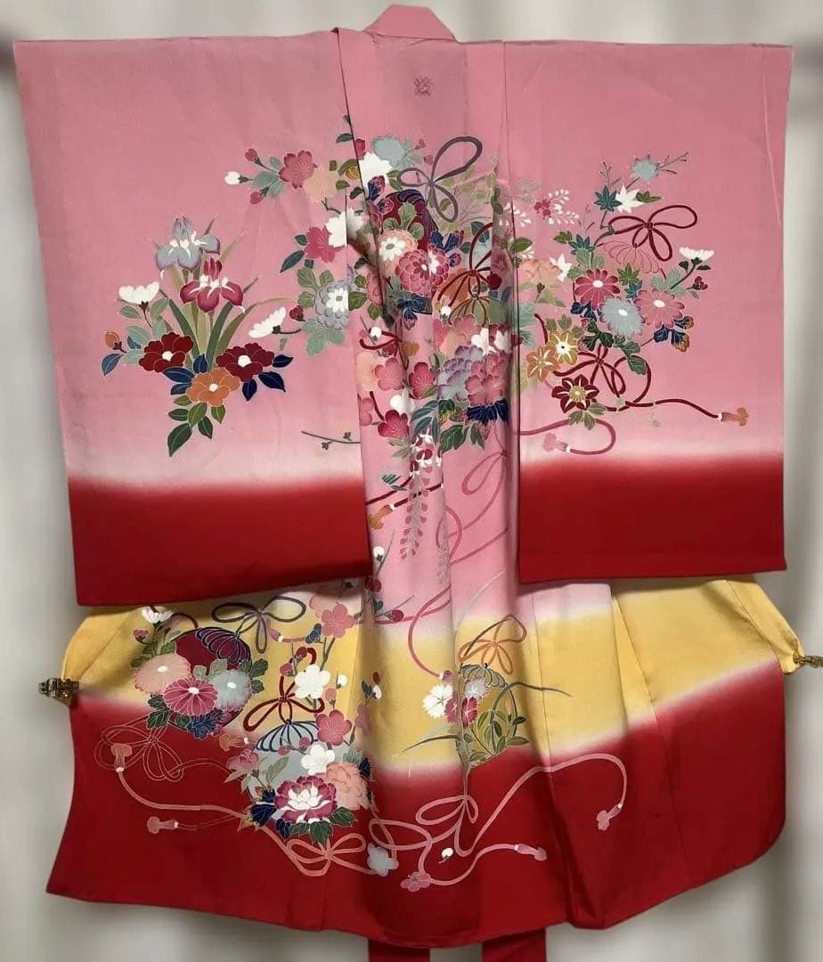 紋付き　お宮参り　美品　女の子　祝い着　正絹